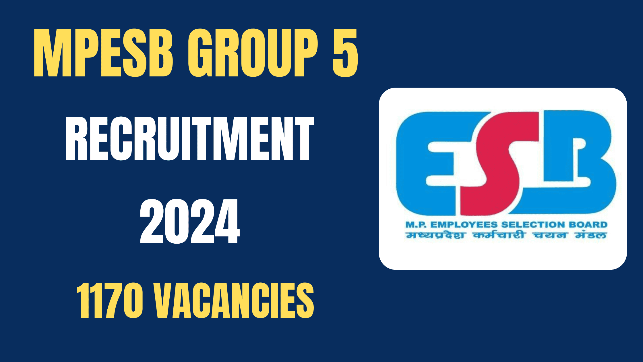 MPESB Group 5 Recruitment 2024